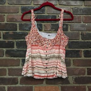 Free People top adjustable straps -34 chest -raw / frayed hem